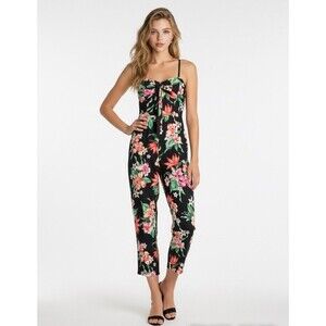 Women’s Jumpsuit  Floral Juniors' Tie Front XL (15-17) Floral No Boundaries